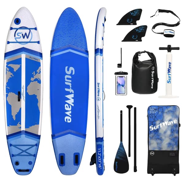 Oppustelig SUP-board, skridsikker overflade, ultralet design,Blå