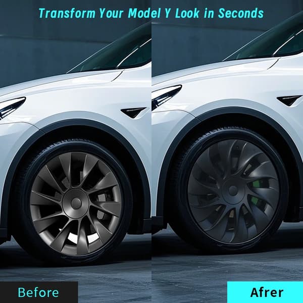 Hjulnav, Cyclone Stil, Fuldringsdesign,Cyklon Stil Sort, Tesla, 2020-2024