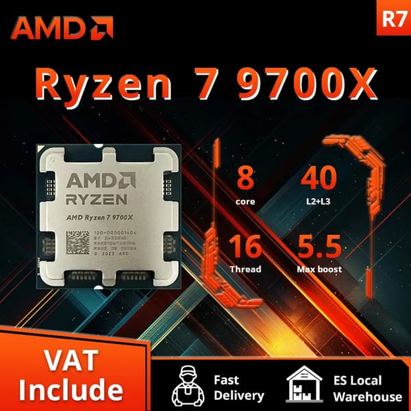Skrivbords-CPU, 8 kärnor, 16 trådar, 3,8 GHz basfrekvens, 5,5 GHz maximal boost, 32 MB L3-cache