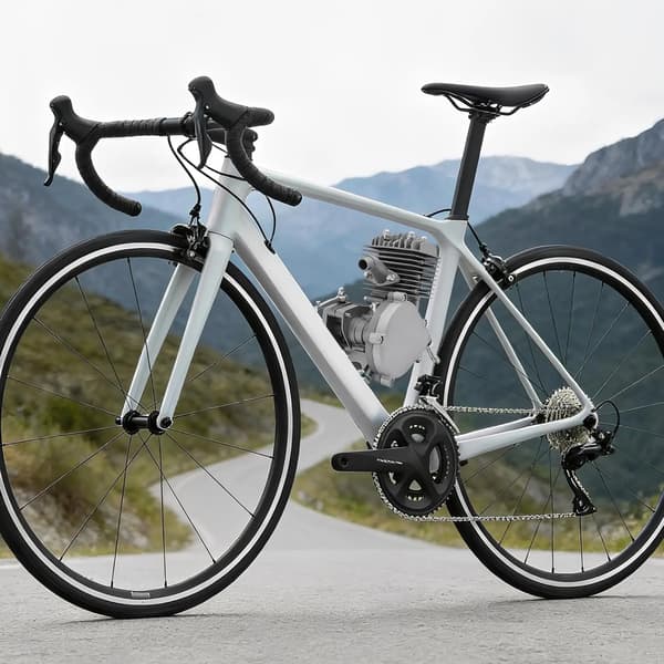 Cykelmotor Kit, 80CC 2-Takts, 40 km/h Max Hastighet,Silver