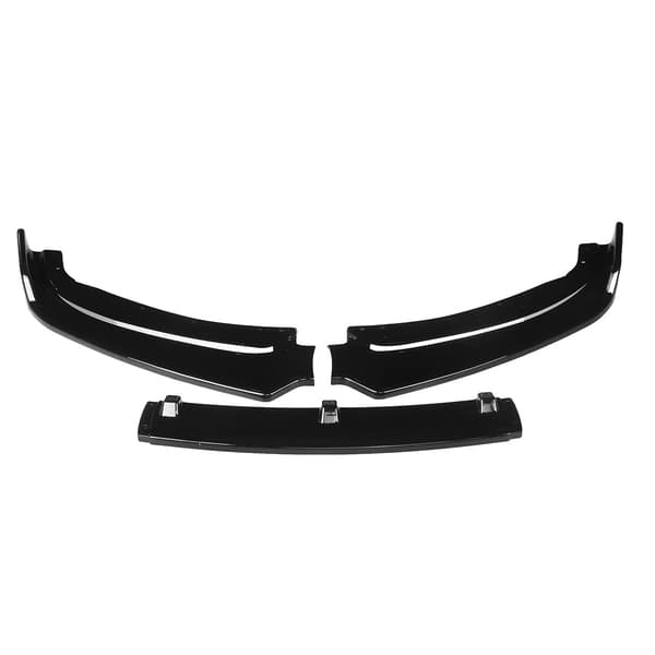 Front Bumper Splitter, Nem Installation, Holdbart ABS Materiale,Glansfuld Sort