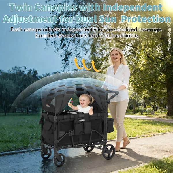 All-Terrain Vogn, Multi-Oberflade Ydeevne, 2-i-1 Funktionalitet,Sort