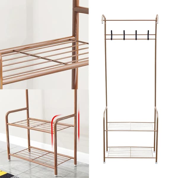 Tøjstativ, Robust Metal Konstruktion, Åbent Design,Mørk Khaki