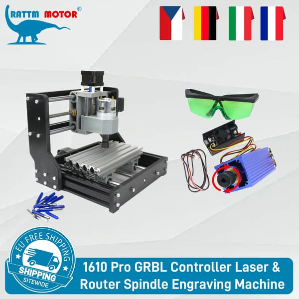 CNC Router, GRBL Kontrol, Kompakt Design,TILFØJ 10w Laser