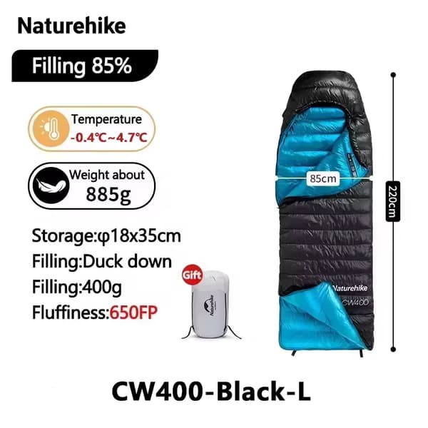 Sovsäck, Ultralätt, Vinterkomfort,CW400-Svart-L