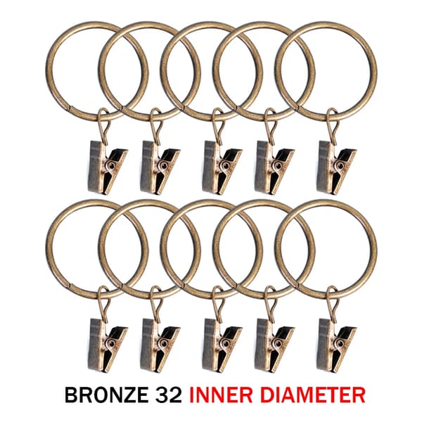 Gardinklemme, Metalmateriale, Moderne Stil,Bronze-32mm, 20stk-a