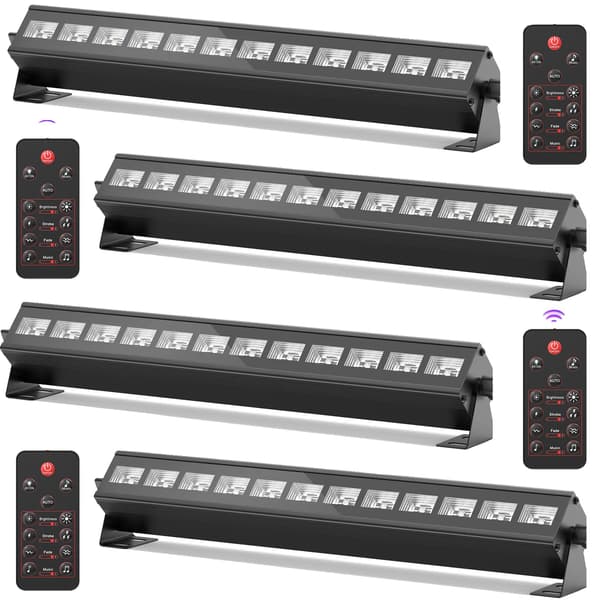 Scene Belysning, 12 UV LED'er, Flere Tilstande,4Pcs, EU Stik