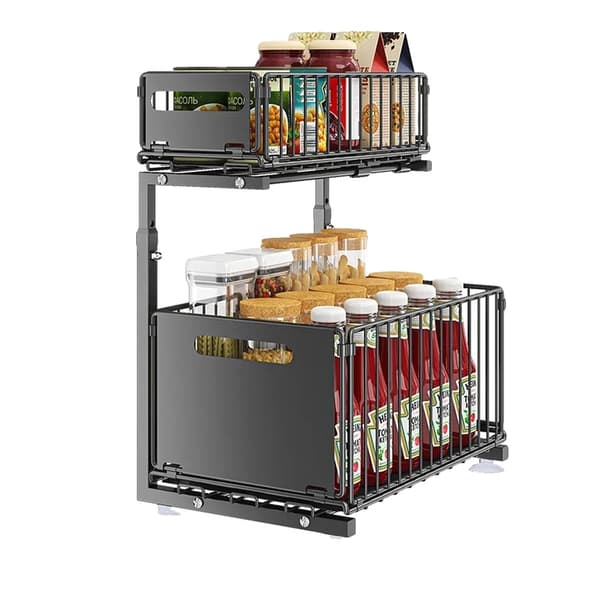 Under Disk Organisatör, 2-Lagers Design, Utdragbar Funktionalitet,Rack-B