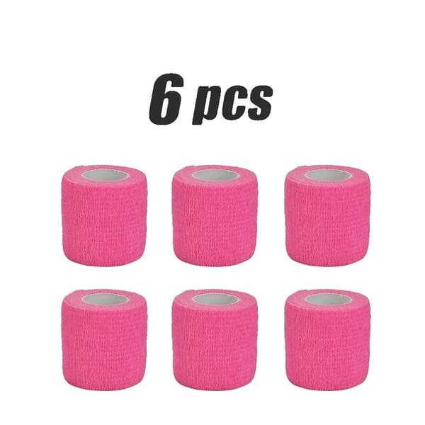 Elastisk Sammenhængende Bandage, 4,8m Længde, Ideel til Støtte og Kompression,A0170-rosa 6stk, 5cmx4.8m-b
