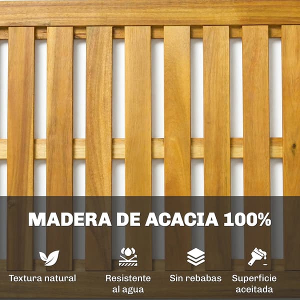 Duschmatta, Akaciaträ, Halkfri Design, GUL