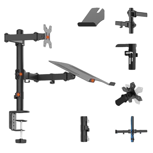 Monitorarm, Ergonomisk Design, 360° Rotation,Sort(PE)