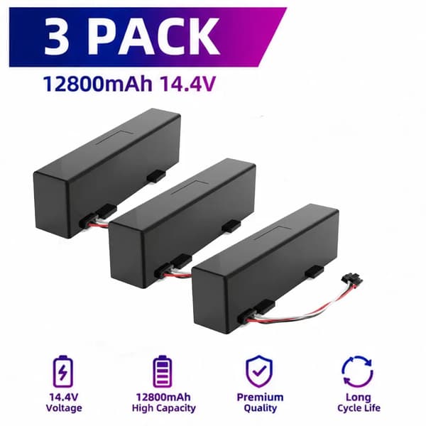 Robotstøvsuger Erstatningsbatteri, 8V, 12800mAh,12800mAh- 3PCS