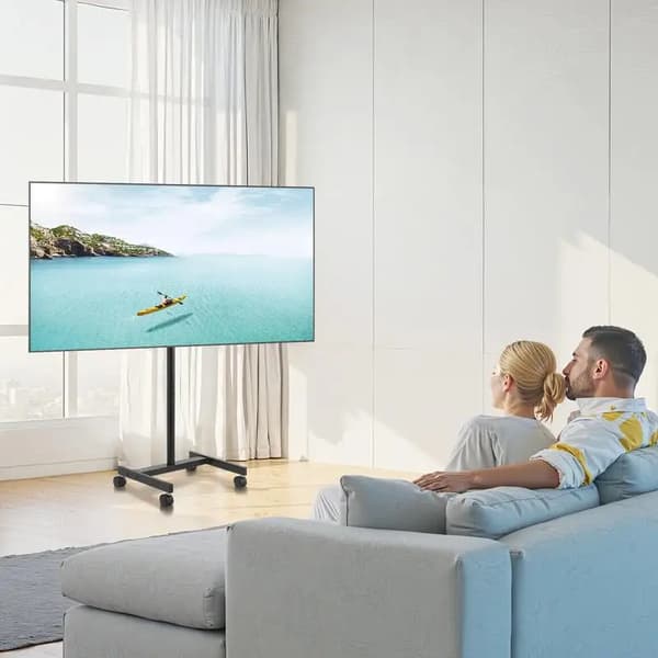 TV-stander, Mobil Design, Justerbar Højde,sort