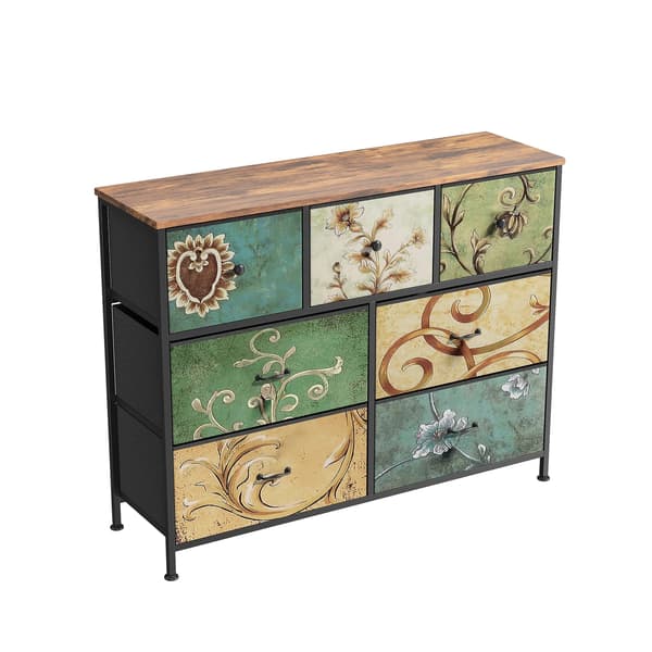 Kommode, Vintage Design, Syv Rummelige Skuffer,7 Skuffer
