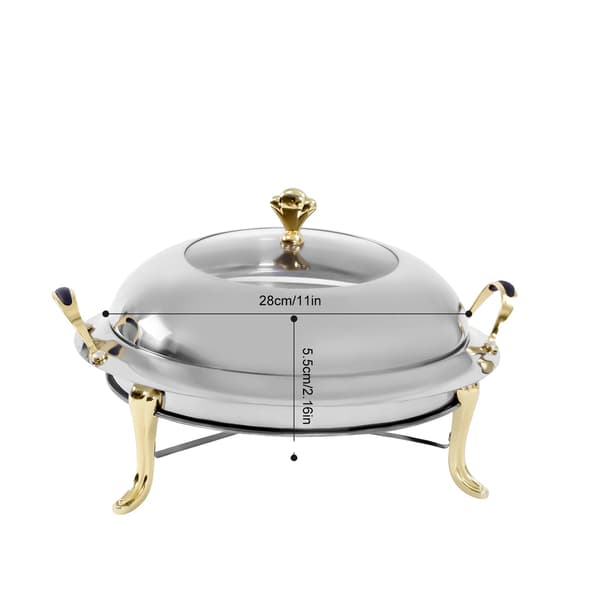 Chafing Dish, Rostfritt Stål, Stort Kapacitet,11 Tum, Silver
