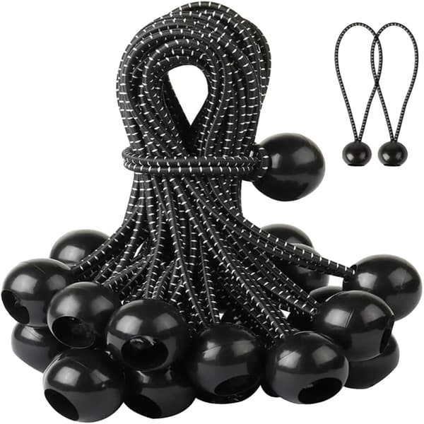 Gummibungee-strenge, holdbare og fleksible, nem installation,sort
