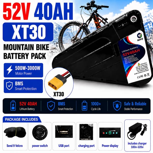 Ebike-batteri, 40AH kapacitet, vattentät hård låda,52V-XT30-40AH