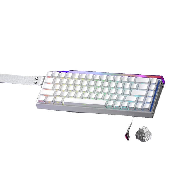 Spel tangentbord, Hot Swappable Switchar, RGB Belysning,Vit sida graverad