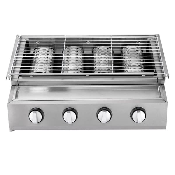 Bärbar Grill, Rökfri Matlagning, Justerbar Höjd,Silver