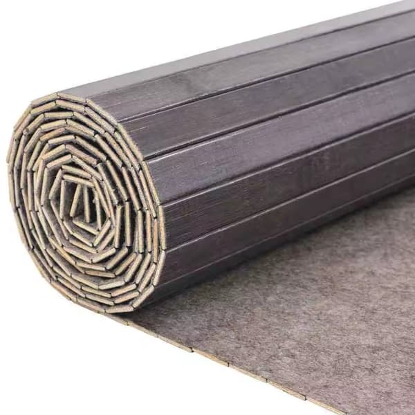 Partitionsskærm, Bambusmateriale, Elegant Design, Bredde 250 Cm Højde 165 Cm,Mørk Grå
