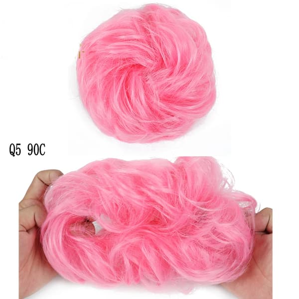 Syntetisk Lockig Chignon, Elastisk Band, Lätt att Använda,90C