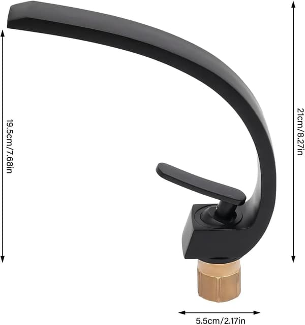 Badeværelsesarmatur, Moderne Design, Holdbar Messingkonstruktion,Messing, sort