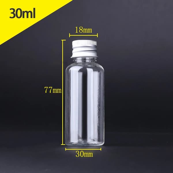 Mini Plastflaskset, Miljövänligt Material, Läcksäker Design,Guld aluminiumlock-b, 30mlX10Pcs