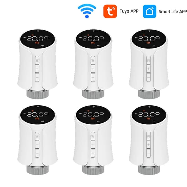 Smart Termostataktuator, Appkontroll, Röstassistentkompatibel,WiFi-6PCS