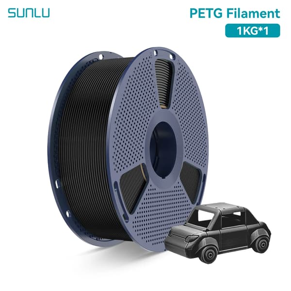 3D-printer filament, 1,75 mm diameter, høj gennemsigtighed,PETG-SORT