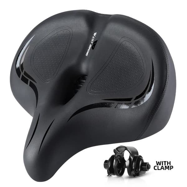 Cykelsadel, Stødabsorberende, Åndbart Design,Sort