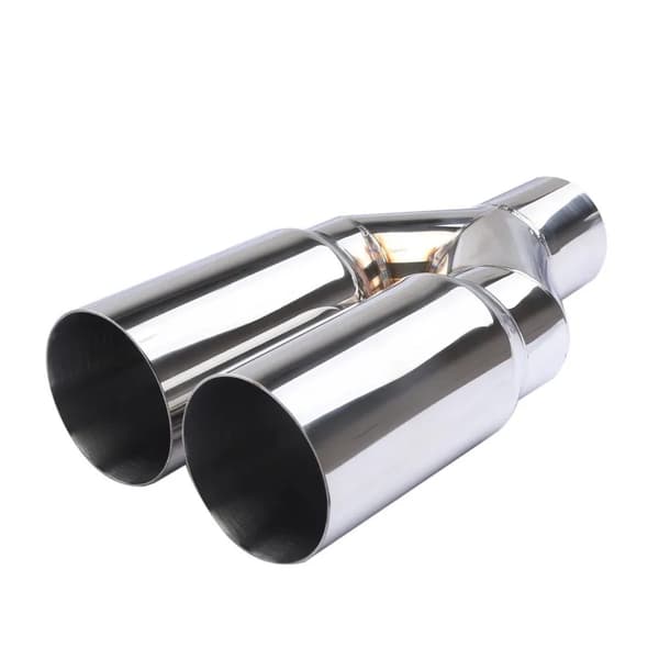 Avgassystem, Dubbelutlopp Design, Hållbart Rostfritt Stål,Silver