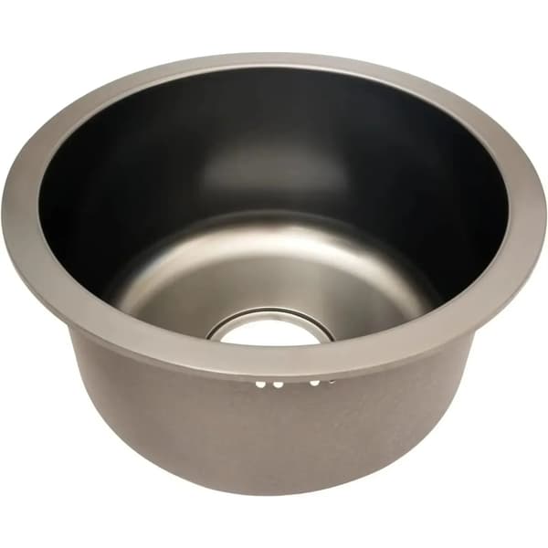 Rund Køkkenvask, Rustfrit Stål, Nano Belægning, Moderne Design,Grå