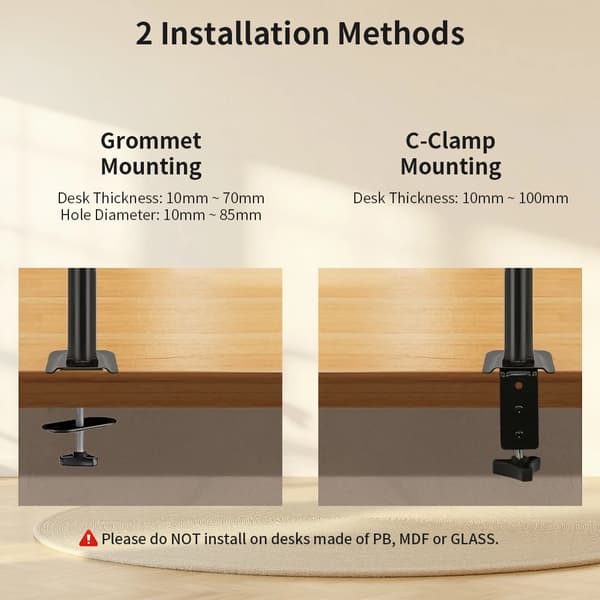 Skärmställ, Justerbar Arm, Multi-Axis Positionering,svart