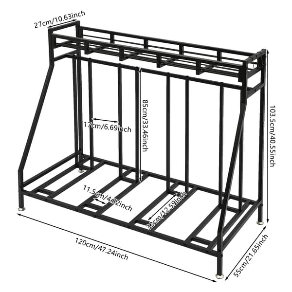 Cykelstativ, 4 Parkeringspladser, Holdbar Konstruktion,Sort