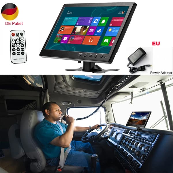 Bilmonitor, 10,1 tommer LCD, flere indgangsporte,Bilmonitor