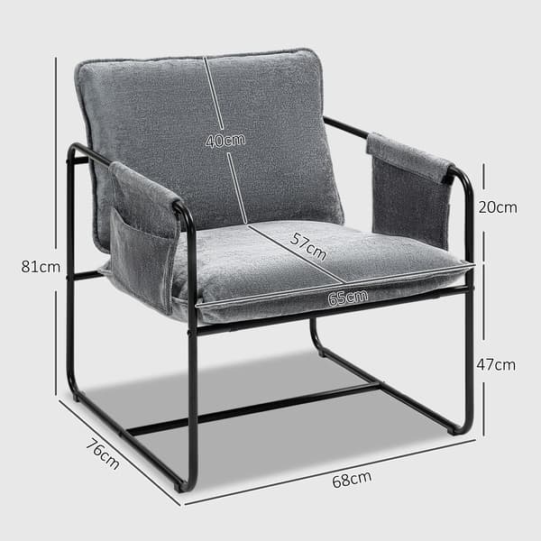 Stue Stol, Høj Vægtkapacitet, Stilfuldt Design,grå