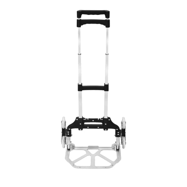 Trappklättrande Handvagn, Fällbar Design, 6 Hjul,Silver Svart