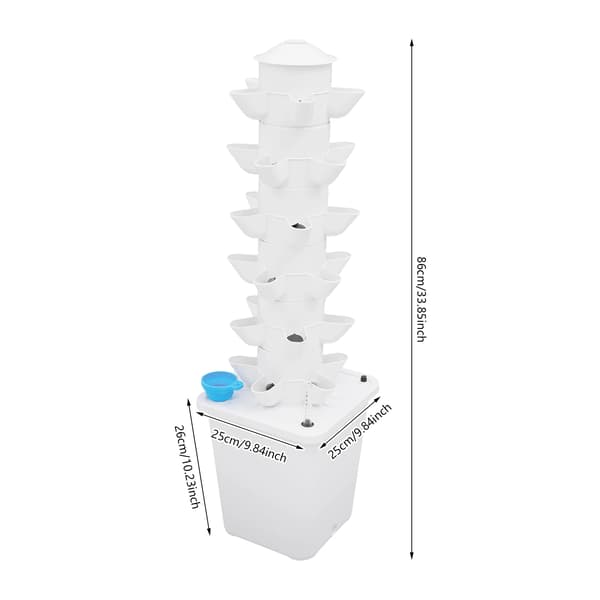 Hydroponisk Tornträdgård, Vertikalt Odlingssystem, Automatiserad Vattning,VIT