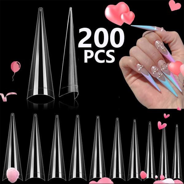 Falske Negle, Mandler Form, 240 Stykker,Pink