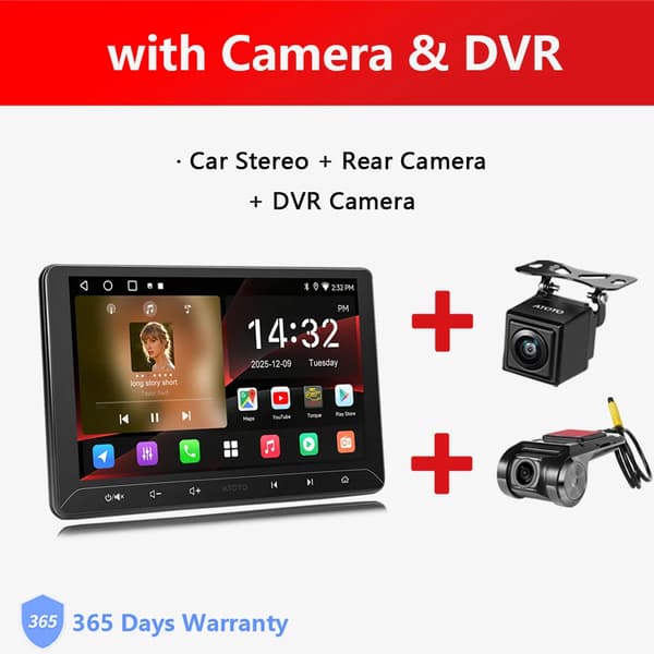 Bilstereo, smartphone-integration, navigationssystem, kompatibel med Ford,med kamera DVR