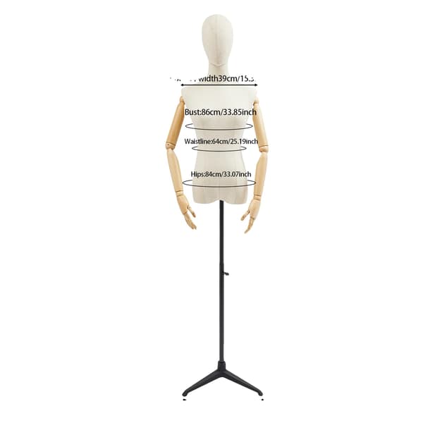 Mannequinställning, Justerbar Höjd, Flexibla Armar,Svart stödbar