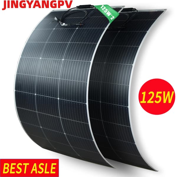 Flexibel Solpanel, Hög Effektivitet, Lätt Design,2st  125W