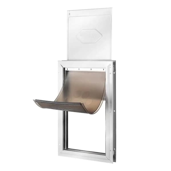 Dörr för husdjur, aluminiumram, väderbeständig design,VIT