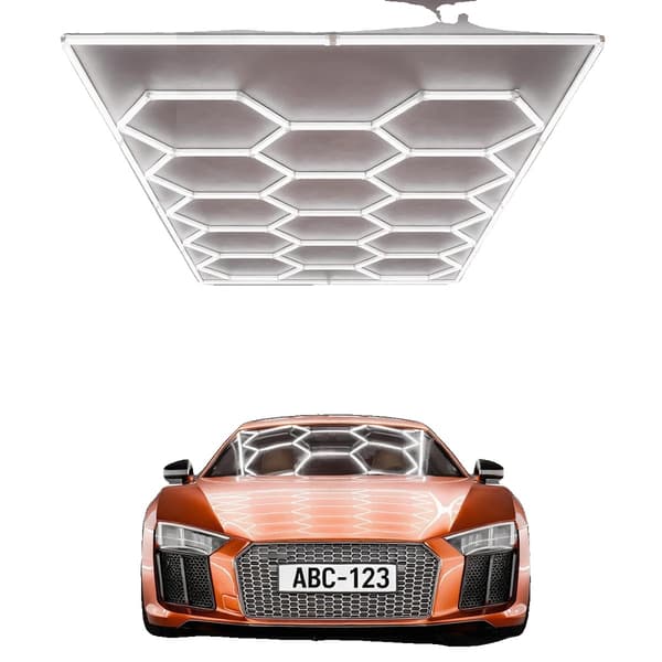 Loftlampe, Hexagon Design, Energi Effektiv LED,14Hex med kant