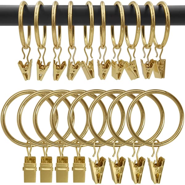 Gardinstang Klemmer, Retro Design, Holdbart Krystalmateriale,20Pcs-a, Gylden