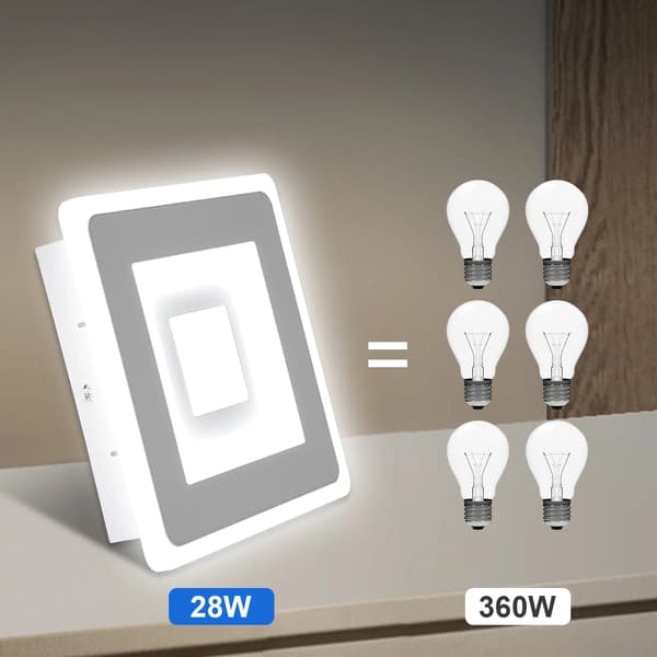 Loftlampe, Energi Effektiv LED, Moderne Design,M, A6410, 21-30W, Kold Hvid
