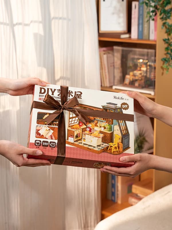 Dockhus, Snap-Fit Montering, Varm LED-belysning,Bakeri Kök