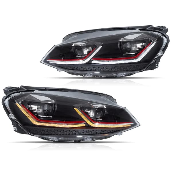Strålkastare, Full LED, Dynamisk Blinkersignal,Röda Linjer