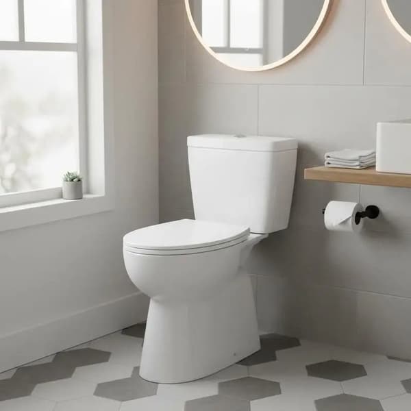 Toilet, Siphon Spuling, Dual-Flush System,Hvid