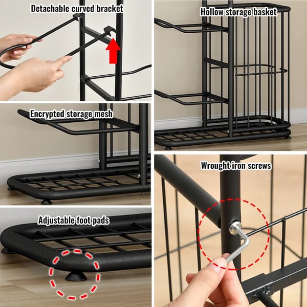 Opbevaringsreol, Justerbart Design, Kraftig Konstruktion,sort
